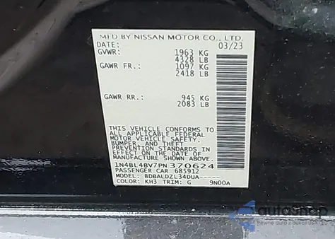 2023 Nissan Altima S Fwd from USA, damaged, VIN 1N4BL4BV7PN370624